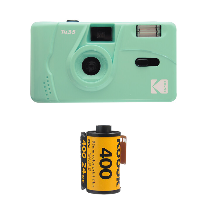 Kodak M35 Film Camera with Flash (Mint Green) + Kodak UltraMax 400 24exp